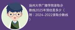 扬州大学广陵学院录取分数线2025年预估是多少（附：2024-2022录取分数线）