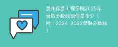 泉州信息工程学院2025年录取分数线预估是多少（附：2024-2022录取分数线）