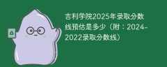 吉利学院2025年录取分数线预估是多少（附：2024-2022录取分数线）