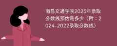 南昌交通学院2025年录取分数线预估是多少（附：2024-2022录取分数线）