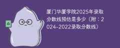 厦门华厦学院2025年录取分数线预估是多少（附：2024-2022录取分数线）