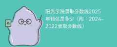 阳光学院录取分数线2025年预估是多少（附：2024-2022录取分数线）