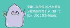 安徽三联学院2025年录取分数线预估是多少（附：2024-2022录取分数线）