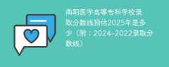 南阳医学高等专科学校录取分数线预估2025年是多少（附：2024-2022录取分数线）
