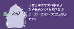 山东医学高等专科学校录取分数线2025年预估是多少（附：2024-2022录取分数线）