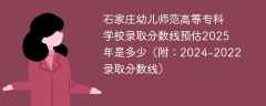 石家庄幼儿师范高等专科学校录取分数线预估2025年是多少（附：2024-2022录取分数线）