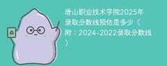 唐山职业技术学院2025年录取分数线预估是多少（附：2024-2022录取分数线）
