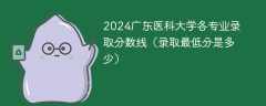 2024广东医科大学各专业录取分数线（录取最低分是多少）