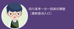 四川高考一分一段表在哪查（2025最新查询入口）