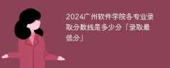 2024广州软件学院各专业录取分数线是多少分「录取最低分」