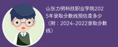 山东力明科技职业学院2025年录取分数线预估是多少（附：2024-2022录取分数线）
