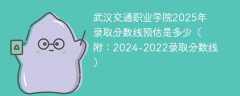 武汉交通职业学院2025年录取分数线预估是多少（附：2024-2022录取分数线）
