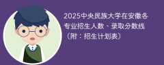 2025中央民族大学在安徽各专业招生人数、录取分数线（附：招生计划表）