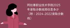 阿拉善职业技术学院2025年录取分数线预估是多少（附：2024-2022录取分数线）