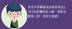 东北大学秦皇岛分校各专业2025在安徽招生人数、录取分数线（附：招生计划表）