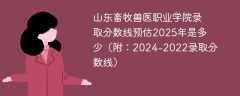 山东畜牧兽医职业学院录取分数线预估2025年是多少（附：2024-2022录取分数线）