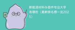 新能源材料与器件专业大学有哪些（最新排名榜一览2025）