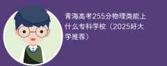 青海高考255分物理类能上什么专科学校（2025好大学推荐）