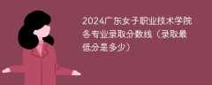 2024广东女子职业技术学院各专业录取分数线（录取最低分是多少）