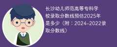 长沙幼儿师范高等专科学校录取分数线预估2025年是多少（附：2024-2022录取分数线）