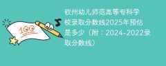 钦州幼儿师范高等专科学校录取分数线2025年预估是多少（附：2024-2022录取分数线）