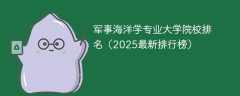 军事海洋学专业大学院校排名（2025最新排行榜）