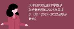 天津现代职业技术学院录取分数线预估2025年是多少（附：2024-2022录取分数线）