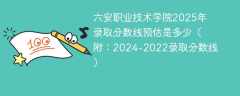 六安职业技术学院2025年录取分数线预估是多少（附：2024-2022录取分数线）
