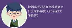 陕西高考285分物理类能上什么专科学校（2025好大学推荐）