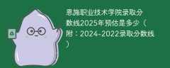 恩施职业技术学院录取分数线2025年预估是多少（附：2024-2022录取分数线）