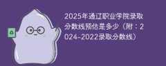 2025年通辽职业学院录取分数线预估是多少（附：2024-2022录取分数线）