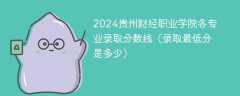 2024贵州财经职业学院各专业录取分数线（录取最低分是多少）