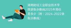 湖南财经工业职业技术学院录取分数线2025年预估是多少（附：2024-2022录取分数线）