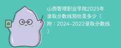 山西管理职业学院2025年录取分数线预估是多少（附：2024-2022录取分数线）
