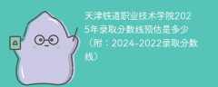 天津铁道职业技术学院2025年录取分数线预估是多少（附：2024-2022录取分数线）