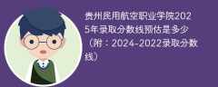 贵州民用航空职业学院2025年录取分数线预估是多少（附：2024-2022录取分数线）