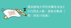 南京邮电大学在安徽各专业2025招生人数、录取分数线（附：招生计划表）