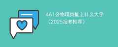 461分物理类能上什么大学（2025报考推荐）