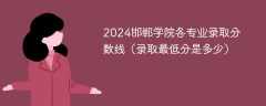 2024邯郸学院各专业录取分数线（录取最低分是多少）