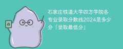 石家庄铁道大学四方学院各专业录取分数线2024是多少分「录取最低分」