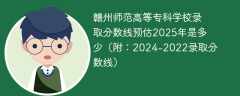 赣州师范高等专科学校录取分数线预估2025年是多少（附：2024-2022录取分数线）