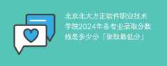 北京北大方正软件职业技术学院2024年各专业录取分数线是多少分「录取最低分」
