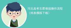 河北高考志愿填报操作流程2025（样表模版下载）