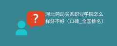 河北劳动关系职业学院怎么样好不好（口碑_全国排名）