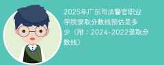 2025年广东司法警官职业学院录取分数线预估是多少（附：2024-2022录取分数线）