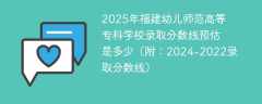 2025年福建幼儿师范高等专科学校录取分数线预估是多少（附：2024-2022录取分数线）