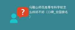 马鞍山师范高等专科学校怎么样好不好（口碑_全国排名）