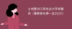 土地整治工程专业大学有哪些（最新排名榜一览2025）