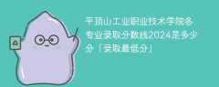 平顶山工业职业技术学院各专业录取分数线2024是多少分「录取最低分」