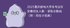 2025重庆邮电大学各专业在安徽招生人数、录取分数线（附：招生计划表）